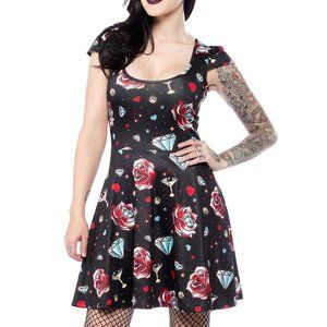 Sourpuss Clothing Skater Dress Diamonds are foreve